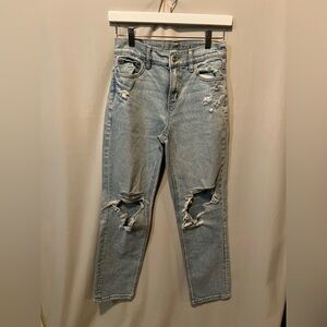 American Eagle Outfitters Light Blue High Rise Ankle Straight Jeans